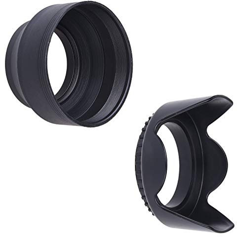 Parasol de Objetivos: Tulipanes Flor + Caucho (Plegable) – Sombra de Sol – Reduce el Resplandor del Lente y el deslumbramiento – Bloquea el Exceso de luz Solar para Mejorar la fotografía y el Video