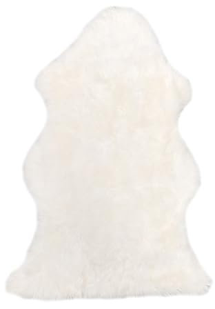 walexo Schaffell Lammfell Läufer Naturfell Öko gegerbt (Weiß, 110-120 cm)
