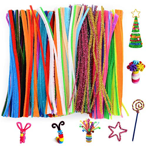 HellDoler Pfeiffenputzerdraht,500 Stück DIY Pfeifenreiniger 30 bunt Biegeplüsch für Kinder zum Basteln und Dekorieren Chenilledraht Bunte Pfeifenputzer,30cm x 6 mm