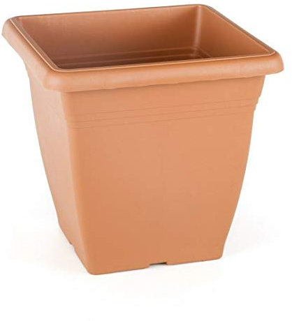 LARGE TALL FLOWER VEGETABLE WATER PLANT PLANTER PLANT POTS SQUARE - 3 Colours (Terracotta, Length 50cm x Width 50cm x 46.5cm Height)