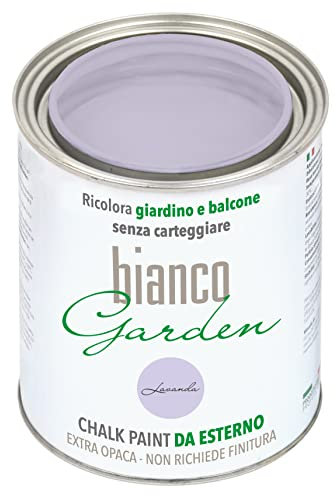 biancoGarden Lavanda (Lavender) Chalk Paint for Outdoor Use (1 Litre) – Recolour Your Garden & Conservatory without Sanding or Finishing