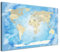 LANA KK - Premium Pinnwand Europakarte - Frozen - Deutsch - in 150 x 100 cm, stabile Rückwand zum Pinnen inkl. Starterkit - Leinwand-Kunstdruck Wandbild Landkarte XXL