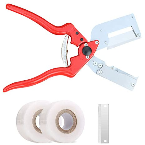 Obstbäume Pfropfschere, 2-in-1 Professionelle Garten Obstbaum Veredelungsschere Ratschenschere Set, mit Ergonomischen Griffen, für Blumen Obstbäume Zweige, Bequem und Langlebig