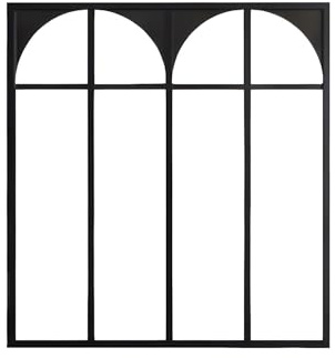 Vente-unique - Verriére Atelier Art déco en Aluminium thermolaqué 120x105 cm - Noir - ARCADEA