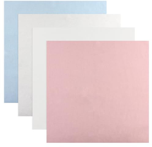 HXMJIED 4 pezzi di tessuto da ricamo per ricamo, 50 x 50 cm, lino naturale, punto croce e decorazione fai da te
