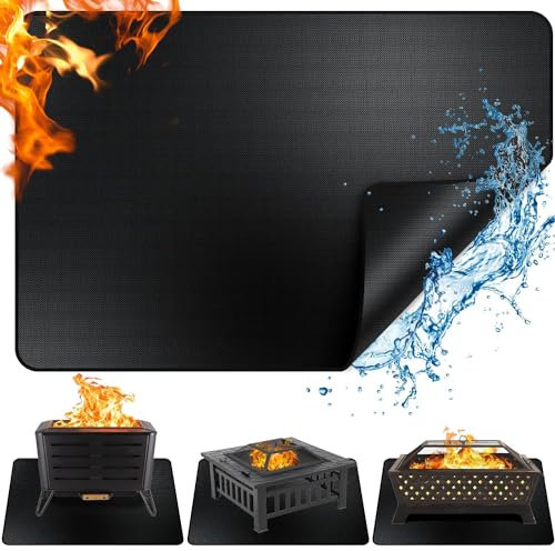 TOOSOAR Alfombrilla Ignífuga 122 * 165CM para Barbacoa, Estera de Protección Térmica del Suelo para Barbacoas de Gas y Carbón