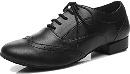LITNERMIA Zapatos de Baile Latino Hombre Moderno de tacón bajo Tango Salsa Jazz Zapatos de Danza para Hombre con tacón,AL421 Negro 2.5cm Tacón,38.5 EU