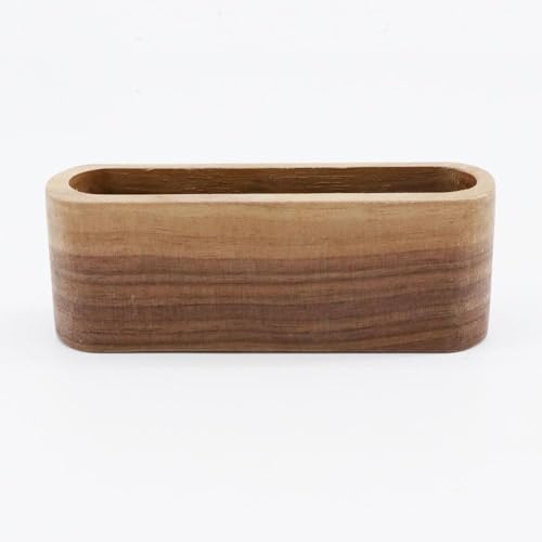 Wooden Business Card Case,Business Card Storage Box and Display Stand,for Office Desktop(B)
