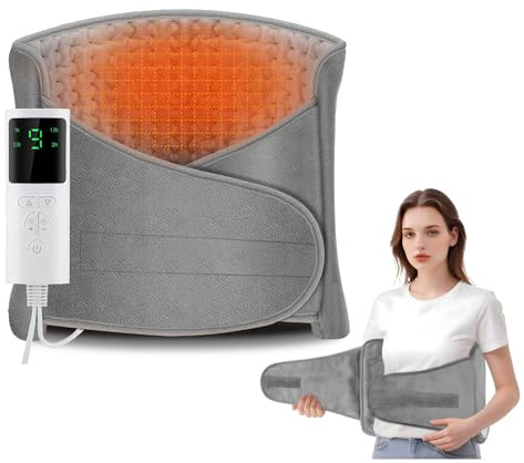 Heat Pad for Back Pain Relief, 12'' x 50'' Large Electric Heating Pad for Period Cramps Back Neck Shoulders, Heating Pad Wrap Belt with 9 Heats Levels & 4 Timers, Auto Shut Off, Machine Washable