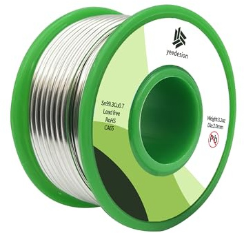 Bleifreier Lötdraht (Sn99,3 Cu0,7) für Klempnerarbeiten, Lötmittel, Buntglas, Handwerk, Schmuck, 217 °C, Schmelzpunkt 2,0 mm, kein Flussmittel, RoHS (90 g)