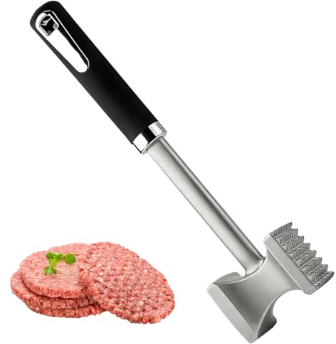 Batticarne, Martello da Bistecca Batticarne Professionale, Martello per Carne, Doppio Lato Schiaccia Carne, Batti Carne da Cucina con Impugnatura Antiscivolo per Cotoletta, Lavabile in Lavastoviglie