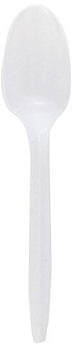 Genuine Joe GJO20002 Polypropylene Medium-Weight Spoon, White (Pack of 1,000)