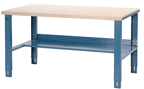 Global Industrial Industrial Workbench, Plastic Laminate Square Edge, 60 W x 30 D, Blue
