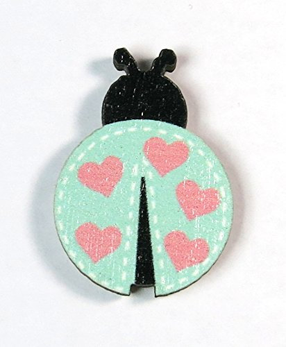 DECOLINE Deko-Sticker aus Holz Marienkäfer - 24er Set - 2 x 3cm - Wand-Aufkleber - Deko-Aufkleber - Fenster-Sticker - Fenster-Aufkleber