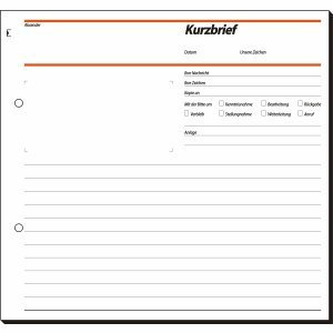 Sigel Formularbuch Kurzbrief 2/3 A4 VE=50 Blatt