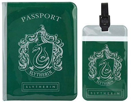 Cinereplicas Harry Potter - Set di Tag e Copertina per passaporto Serpeverde - Licenza Ufficiale