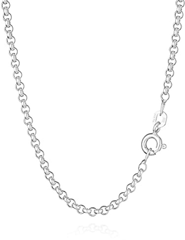 NKlaus 45cm collana con catena di piselli in argento sterling 925 larghezza 2,5mm chiusura a molla 8135