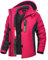 TACVASEN Damen Wandern Winterjacke Winddicht Wasserabweisend Regenjacke Ski Jacke Wetterjacke Trekking Camping Übergangsjack (S, Rosa)