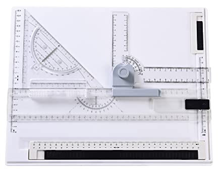 A4-Zeichenbrett-Set, A4-Multifunktions-Zeichentisch, verstellbares Messsystem, Winkel, paralleles Bewegungs-Zeichenbrett mit Winkelmesser, Papier-Locator (A4 (Upgrade-Version))