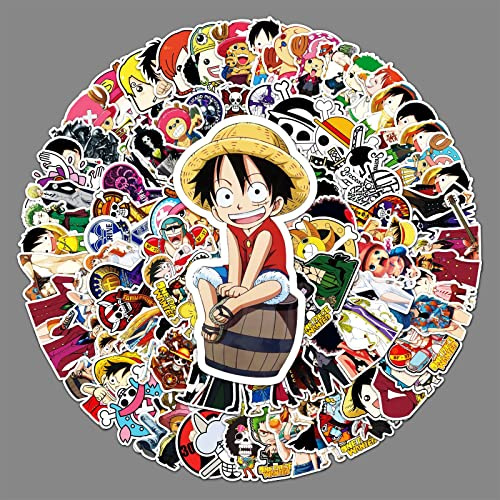 LYLSDSB Lot de 106 autocollants One Piece - Autocollants d'anime japonais en vinyle - Pour ordinateur portable, bouteille d'eau, vélo, iPhone, ordinateur, skateboard, moto, bagage