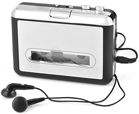 Tiiyee Cassette Reproductor Grabador, Convertidor de Cinta A Mp3 Casetes Portátil Música Audio Casete Walkman USB Cintas con Auriculares para Computadora Enchufe Hembra 3,5 MM Miniestéreo Stereo