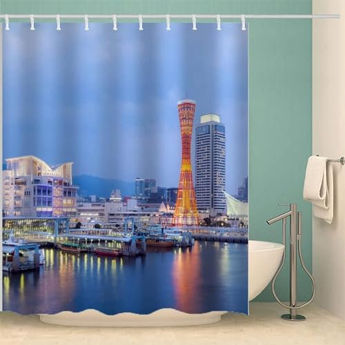 Duschvorhang 120x180 New York Shower Curtains Usa Duschvorhänge Anti Schimmel Bad Vorhang Waschbar Polyester Textil für Badezimmer Badewanne mit 8 Haken, X1464