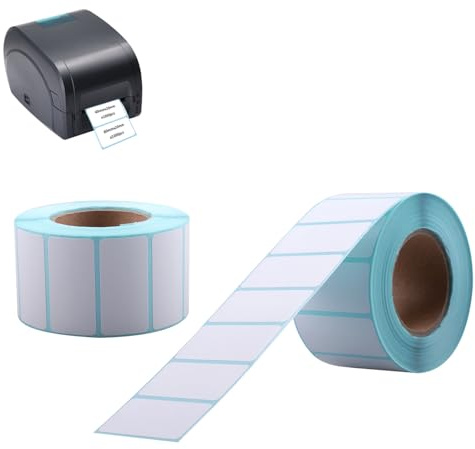 burkfeeg 2000 piezas Etiquetas Térmicas Adhesivas, 40 x 20 mm Rectangular | autoadhesivo, adhesivo para direcciones,Resistentes al Agua, para Impresoras Térmicas,nombre,código de barras,código QR,DIY