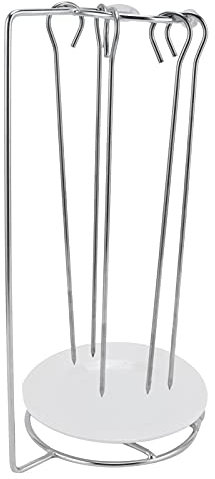 Porta Spiedini, Griglia per Barbecue Riutilizzabile in Acciaio Inox con 5 Spiedini di Carne, Forchetta, Spiedini per Grigliare Spiedini per Sala da Pranzo, Barbecue