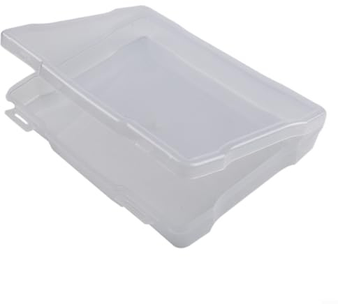 Caja organizadora de fotos transparente con hebillas fiables y 6 fundas para almacenamiento seguro (6 piezas)