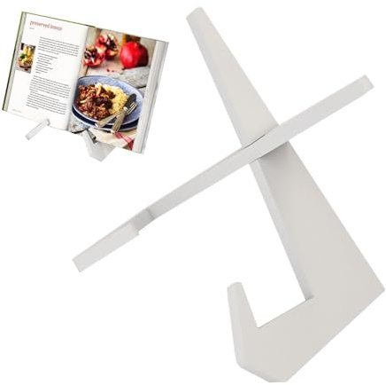 Recipe Book Stand, Wooden Cookbook Holder for Display Stands, Cook Book Stand for Reading Hands Free, Recipe Holder for Small Magazines, Tablets