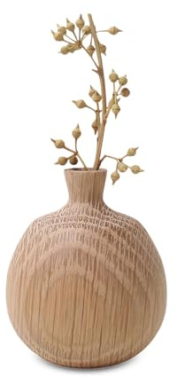 MerwDeeyt Mini Dried Flower Wooden Vase 5.5x4.5cm Small Wood Bouquet Vase | Handmade Wooden Vases, Decorative Flower Vases, Desktop Ornaments, for Dry Flowers, Home, Office, Balcony Decor