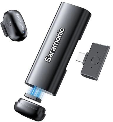 Saramonic Air SE mikrofon mobiltelefon, 48 kHz/24 bitar, USB-C minimikrofon för iPhone 15/16/17, Android, trådlös lavalier-mikrofon, plug-mikrofon för vlogging, streaming, YouTube, intervju