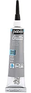 Pebeo Setasilk Gutta Tube für Seidenmalerei auf Wasserbasis, 20 ml, silberfarben