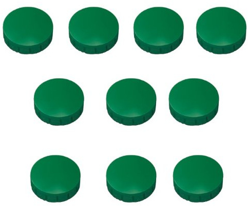30x Grüne Magnete, Ø 15, 20, 24 mm, Haftmagnete Grün für Whiteboard, Kühlschrank, Magnettafel, Magnetset 3 verschieden Größen, Grün