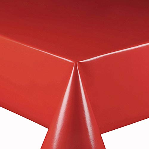 Wachstuch Wachstischdecke Tischdecke Gartentischdecke Glatt Uni Rot Breite & Länge wählbar 140 x 250 cm Eckig abwaschbar