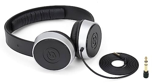 Samson SR450 On-Ear Headphones for Casual Listening and Monitoring, black & silver