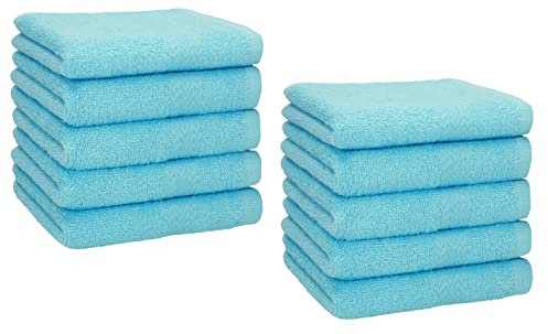 Betz 10 Stück Seiftücher Premium 100% Baumwolle Seiflappen-Set 30x30 cm Farbe türkis