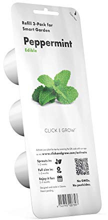 Emsa 3 Cápsulas Menta Click & Grow, Semillas apta para Smart Garden, huerto urbano, tierra inteligente, jardín hidropónico, resultados en 40 días, Sistema automático iluminación LED
