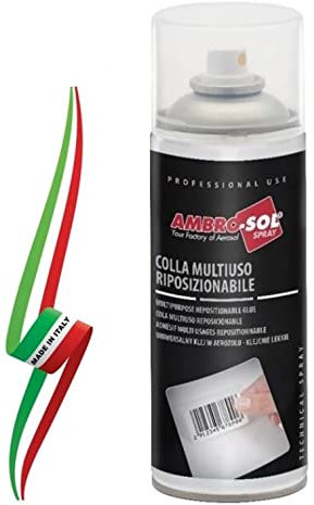 COLLA SPRAY MULTIUSO RIPOSIZIONABILE TRASPARENTE 400ml  MADE IN ITALY 
