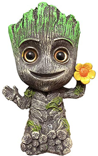 SLOCME Décorations Aquarium Groot Air Bubbler - avec Ornement En Résine de Pierre à Bulles d'air Pour Aquarium