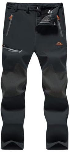 MAGCOMSEN Snow Pants Men Fleece Lined Ski Winter Waterproof Insulated Pants Hiking Snowboard Outdoor Work Black 32