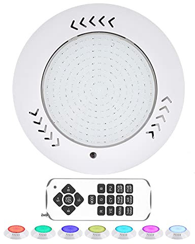 KWODE - Lampada da piscina con luce LED, proiettore per piscina RGB multi-colore, 30 W, luci LED subacquee impermeabili IP68 con telecomando [AC/DC12 V A+++]