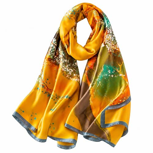 MAIRY Scarfs for Women Fashion Scarves Long Satin Soft Silk Feeling Oversized Long Scarf Lightweight Soft Sunscreen Shawls - 180047