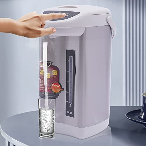 KOLHGNSE Heißwasserspender 4L Edelstahl Wasserkocher 750W Thermoskanne Tastensteuerung Wassertank Electric Thermopot für Zuhause, Schule, Büro, Hotel (Grau)