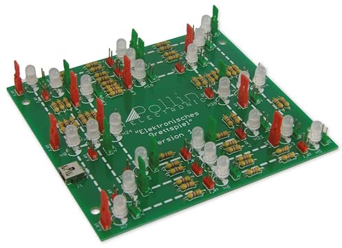 Bausatz Elektronisches Brettspiel | Für Fortgeschrittene ab 10 Jahren | Robuste Konstruktion | Versorgungsspannung 5V über USB-Mini | Max. Stromaufnahme 80 mA | Maße 113x103x18 mm