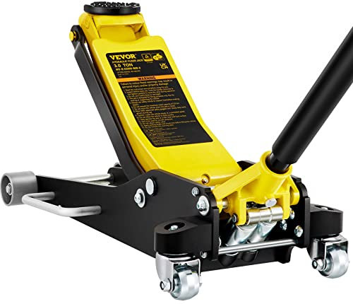 VEVOR Rangierwagenheber 3 t Tragkraft Hydraulischer Wagenheber, 90-500 mm Autoheber aus Aluminium & Stahl, Heber Ständer 99 mm Durchmesser, Scherenwagenheber für SUVs Geländewagen Werkstatt