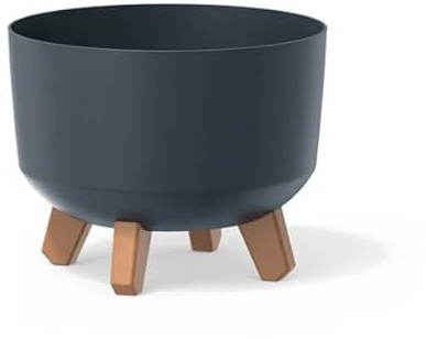 Gardening Naturally Indoor Plant Pot Zinnia Stylish and Durable Planter for Houseplants (Round Pot 24cm - Antracite)