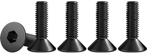 Drenky Tornillos de Cabeza Avellanada M4 X 16 mm, 50 Piezas Tornillo Avellanado Negro Norma DIN 7991 / ISO 10642 Tornillo Allen Avellanado Acero Inoxidable A2 V2A, Rosca Completa