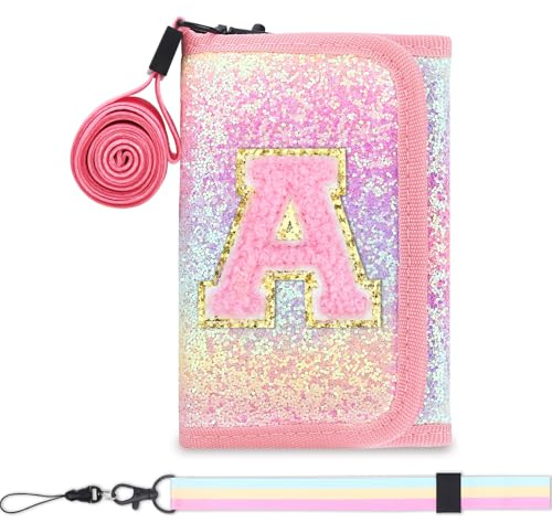 Luchike Kids Wallets 6-8 & 8-10 - Cute Wallets for Teens with Initials & Coin Pocket - Toddler & Teen Girl Wallet for Gifts - Pink