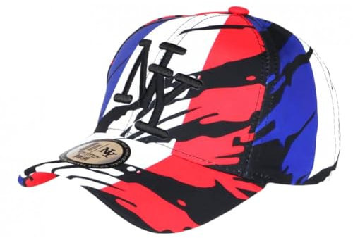 Casquette NY France Drapeau Tricolore Bleu Blanc Rouge Fashion Visiere Baseball - Taille Unique - Bleu